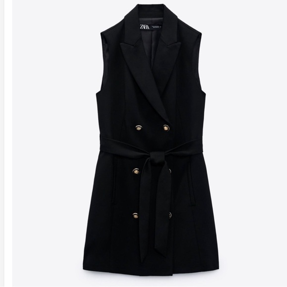 Zara Jackets & Blazers - Zara Black Double-Breasted Vest Dress